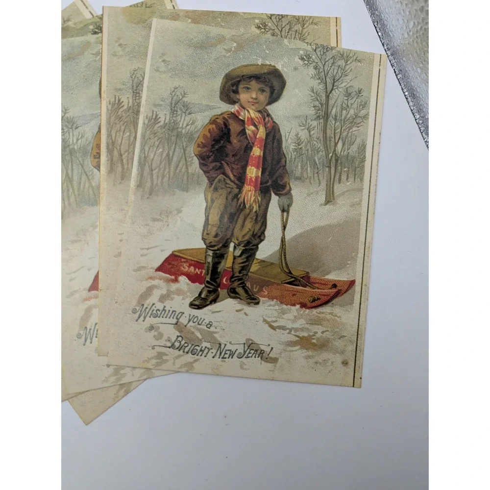 NOS Vintage 1970s Christmas Postcards Lot (8) Reproduction Antique Holiday Cards